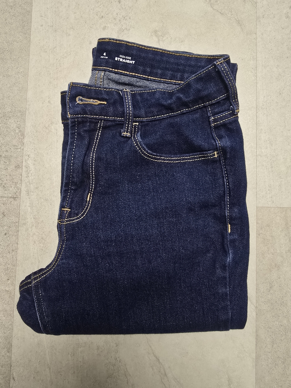 Old Navy Dark Wash High-Rise Straight Leg Jeans